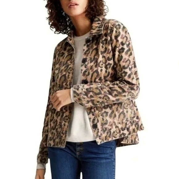 New Veronica Beard Mercer Leopard Print Washed Cotton Jacket XS $395 - Picture 1 of 6